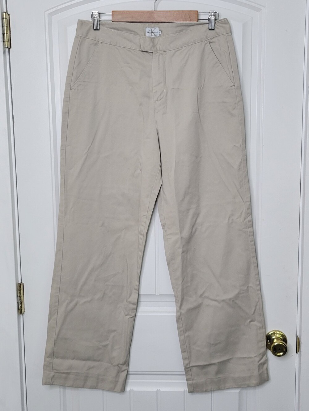 Calvin Klein Jeans Beige Straight-Leg Chinos
